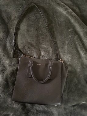 Michael Kors Dark Olive Leather Small Tote Shoulder Bag